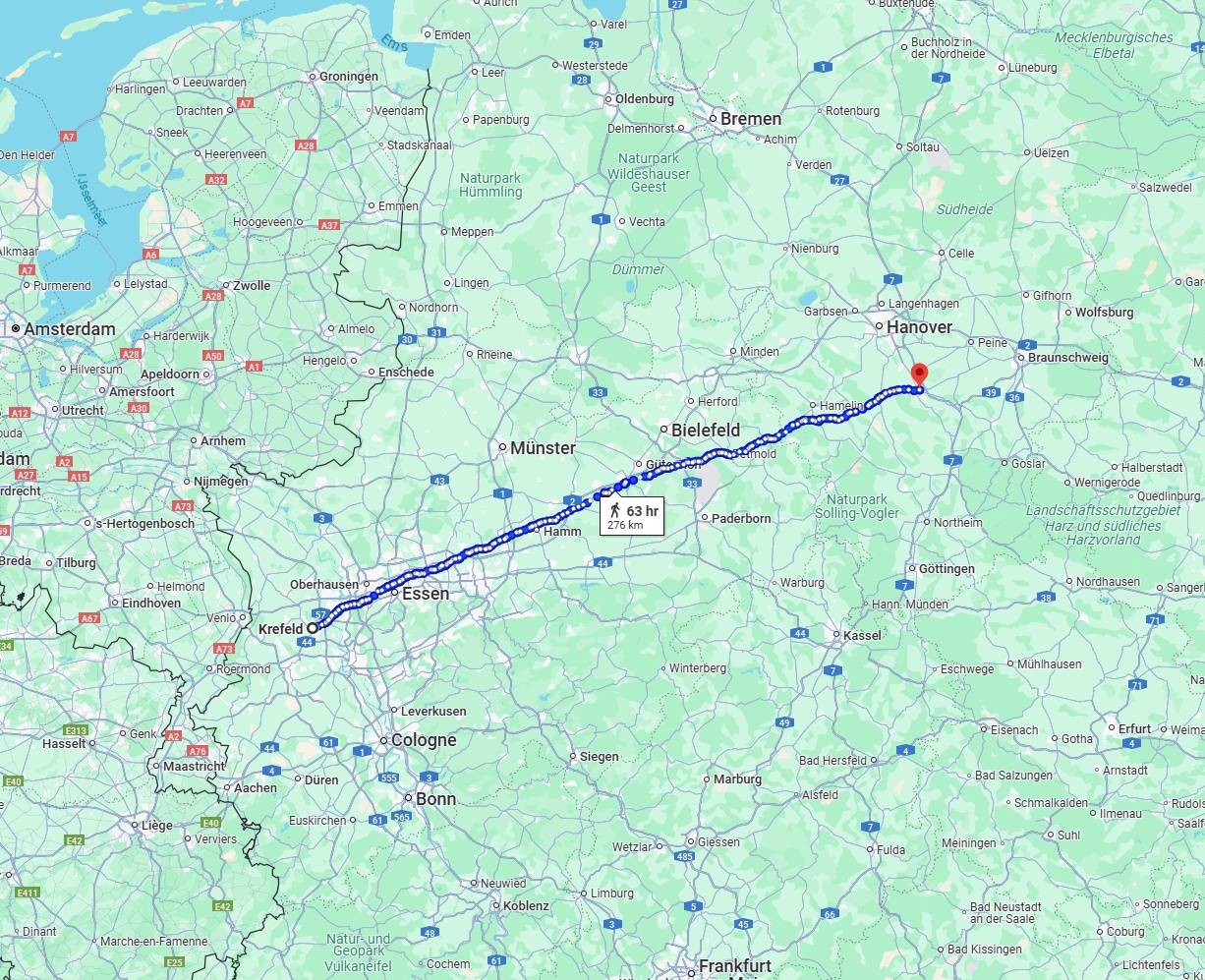 Anreise von Krefeld Zu Hildesheim Über 