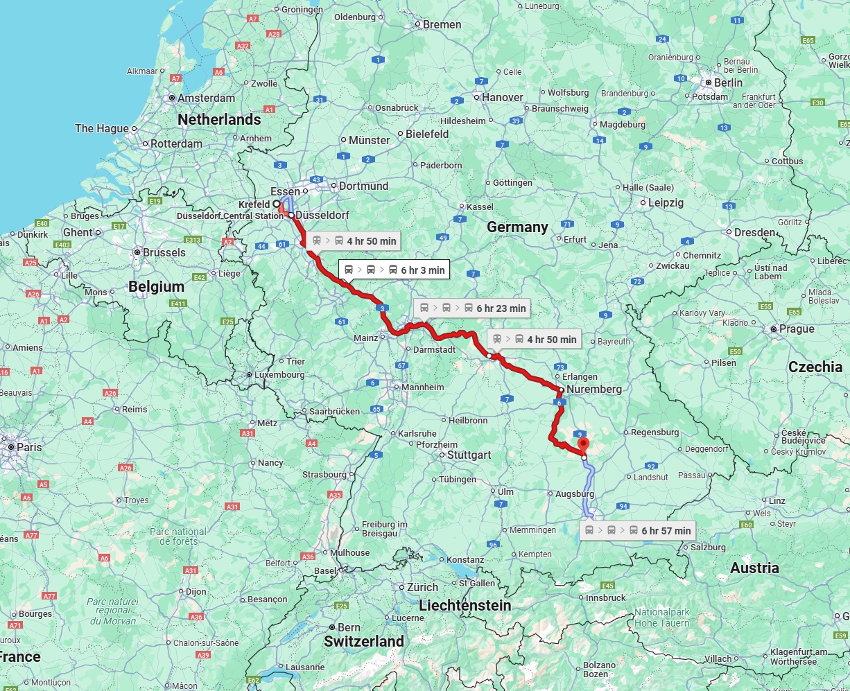 Anreise von Krefeld Zu Ingolstadt Über 
