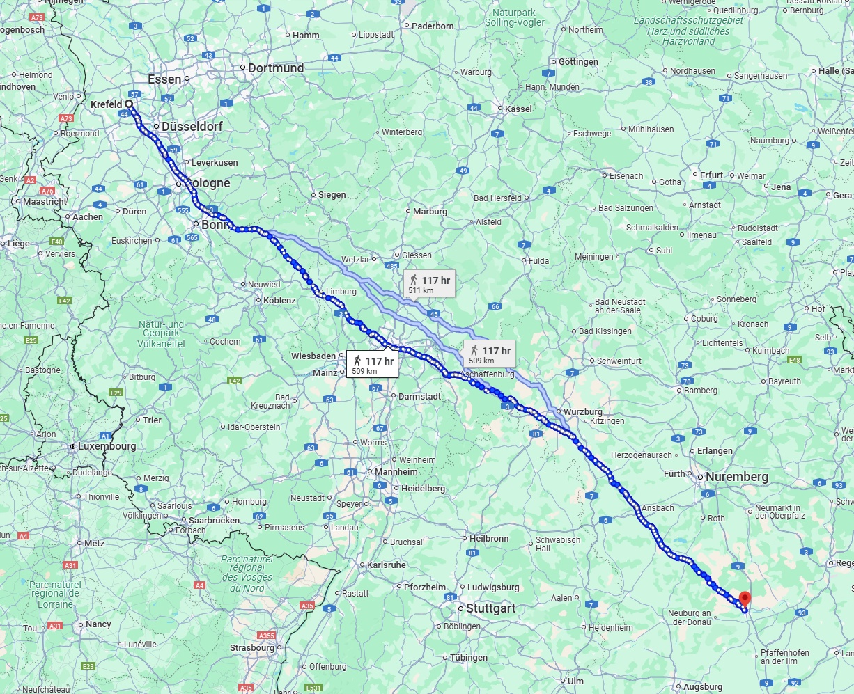 Anreise von Krefeld Zu Ingolstadt Über 
