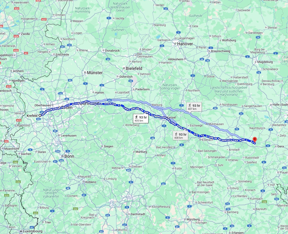 Anreise von Krefeld Zu Jena Über 