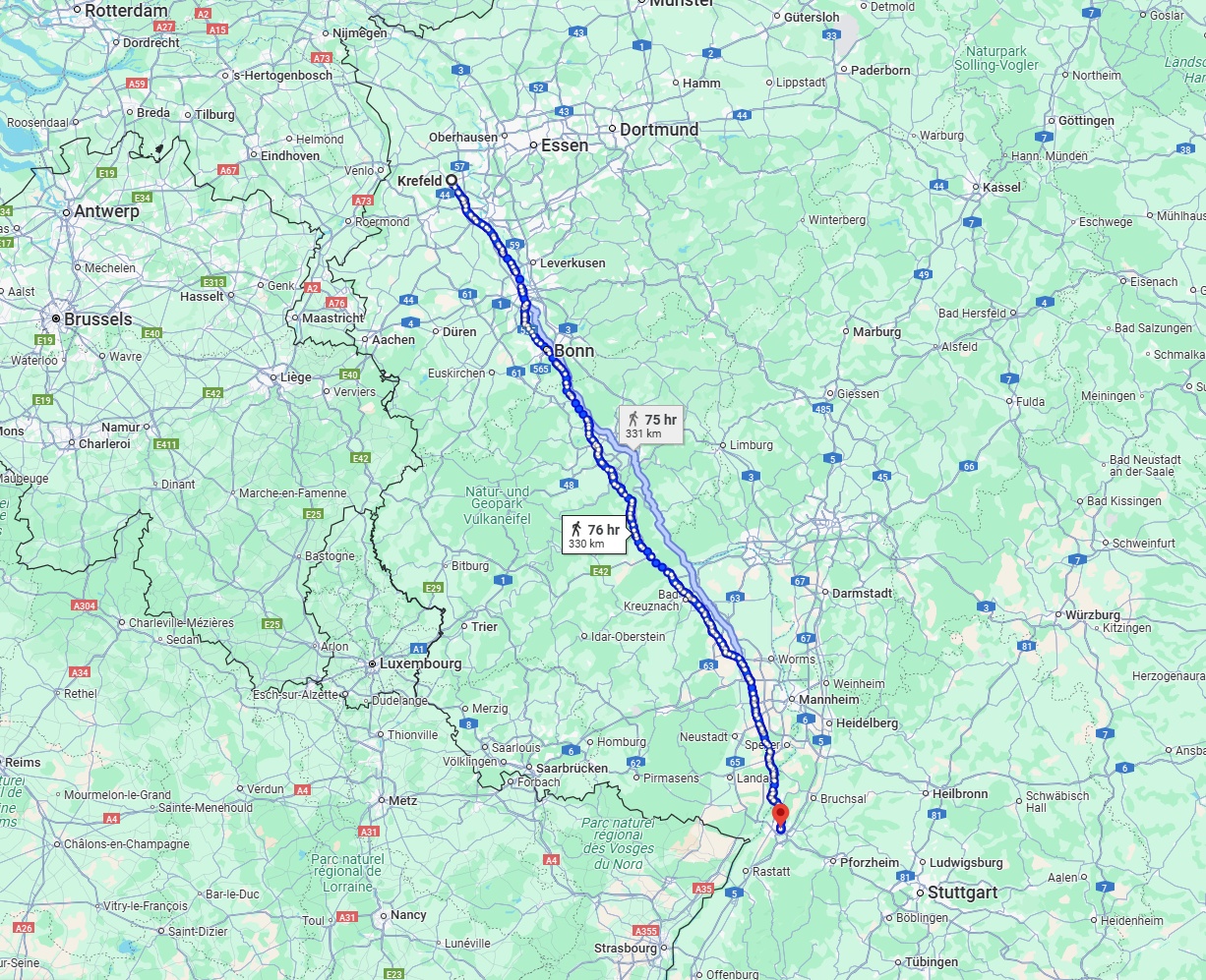 Anreise von Krefeld Zu Karlsruhe Über 