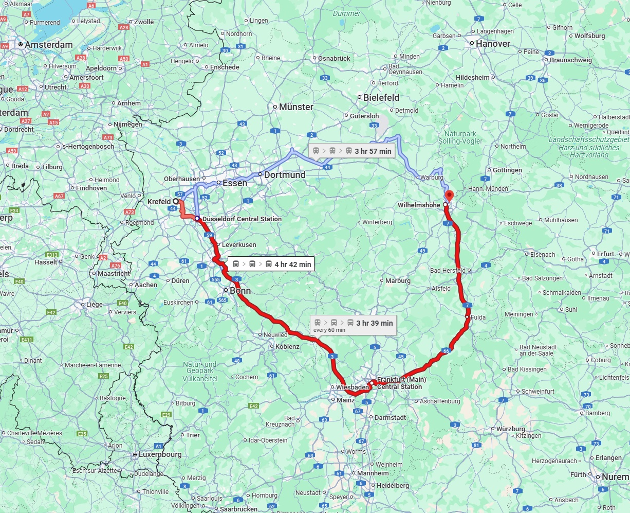 Anreise von Krefeld Zu Kassel Über 