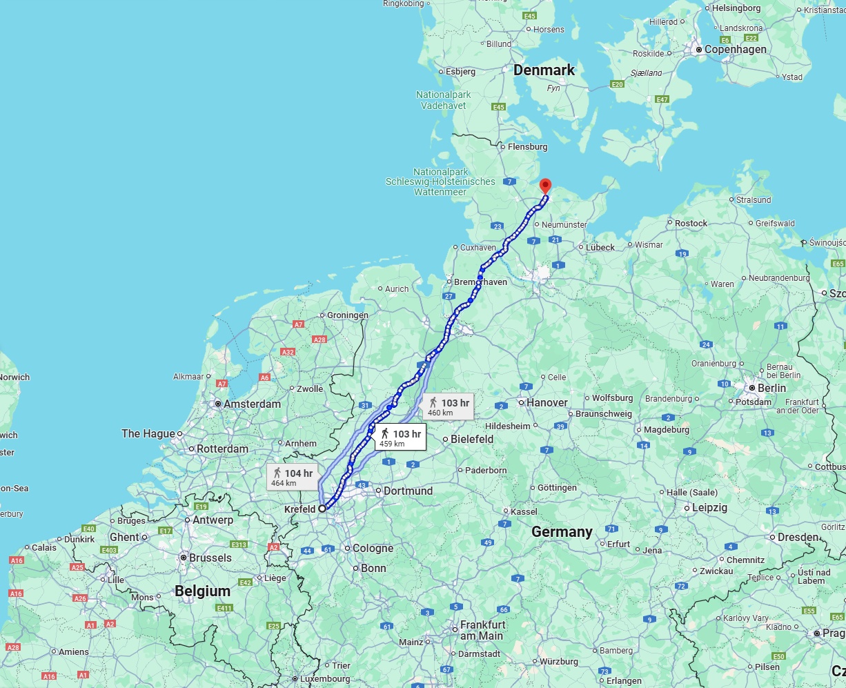 Anreise von Krefeld Zu Kiel Über 