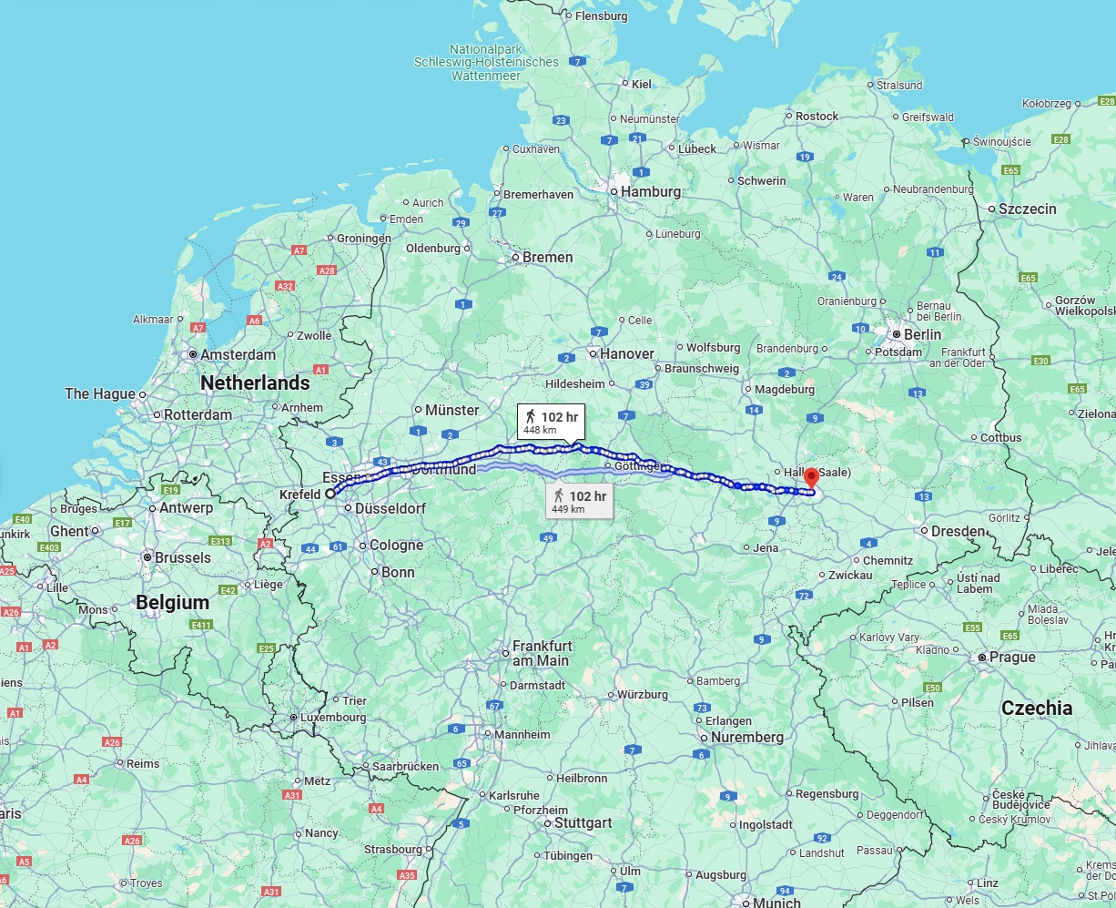 Anreise von Krefeld Zu Leipzig Über 