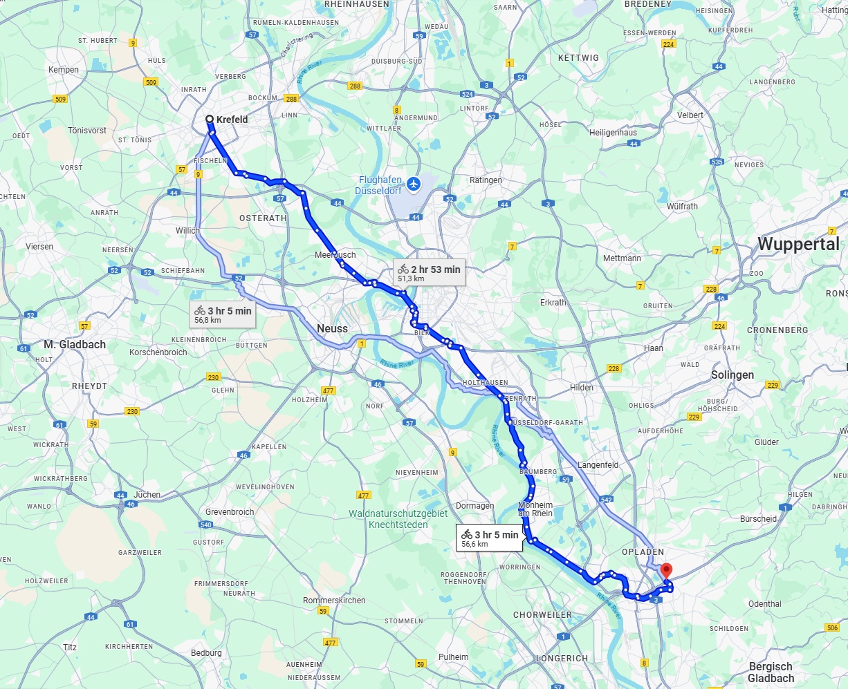 Anreise von Krefeld Zu Leverkusen Über 