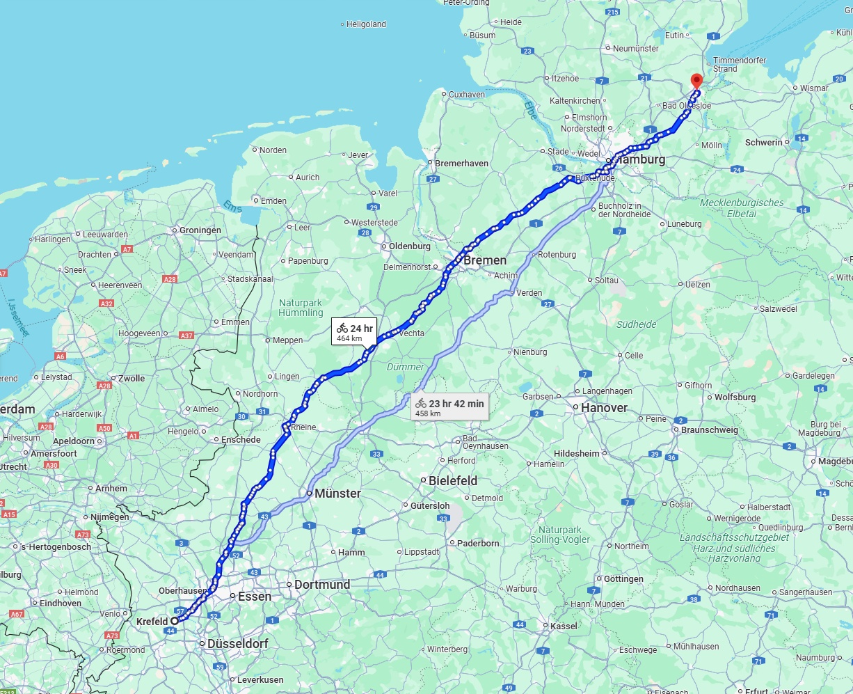 Anreise von Krefeld Zu Lübeck Über 