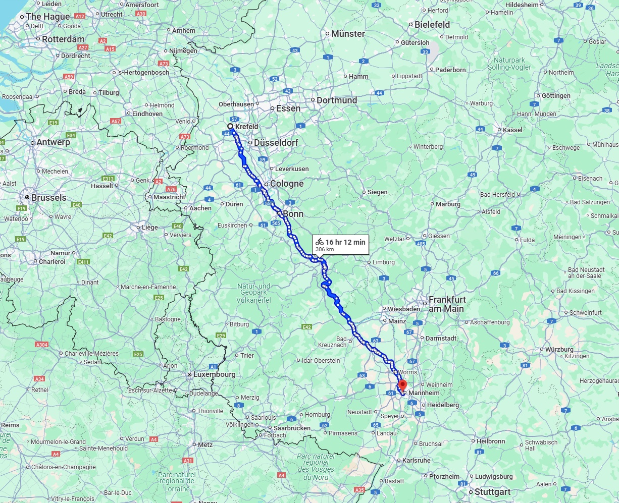 Anreise von Krefeld Zu Ludwigshafen am Rhein Über 