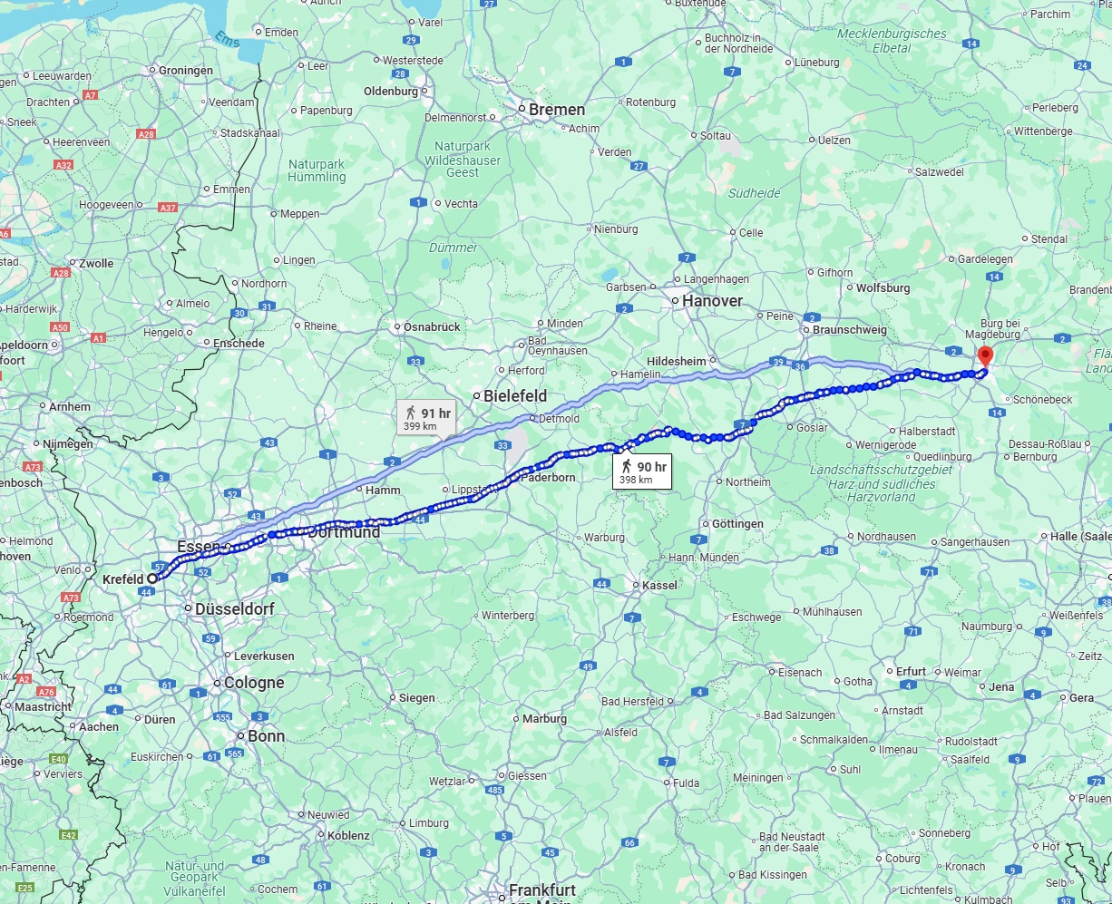 Anreise von Krefeld Zu Magdeburg Über 