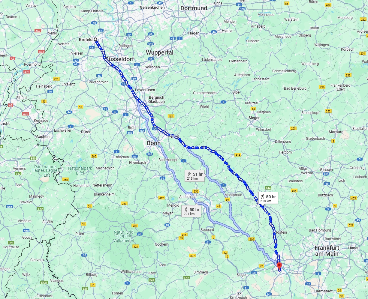 Anreise von Krefeld Zu Mainz Über 