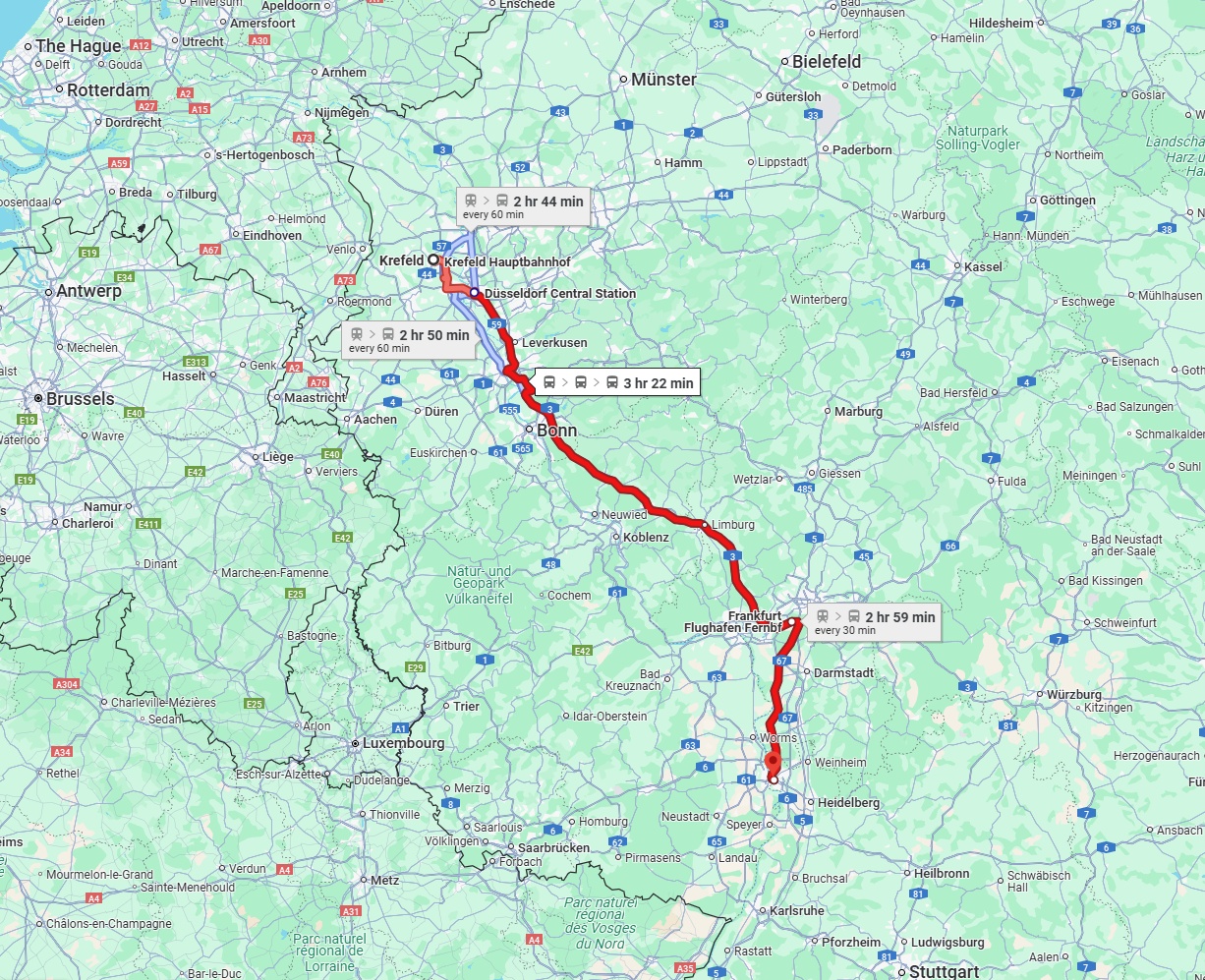 Anreise von Krefeld Zu Mannheim Über 