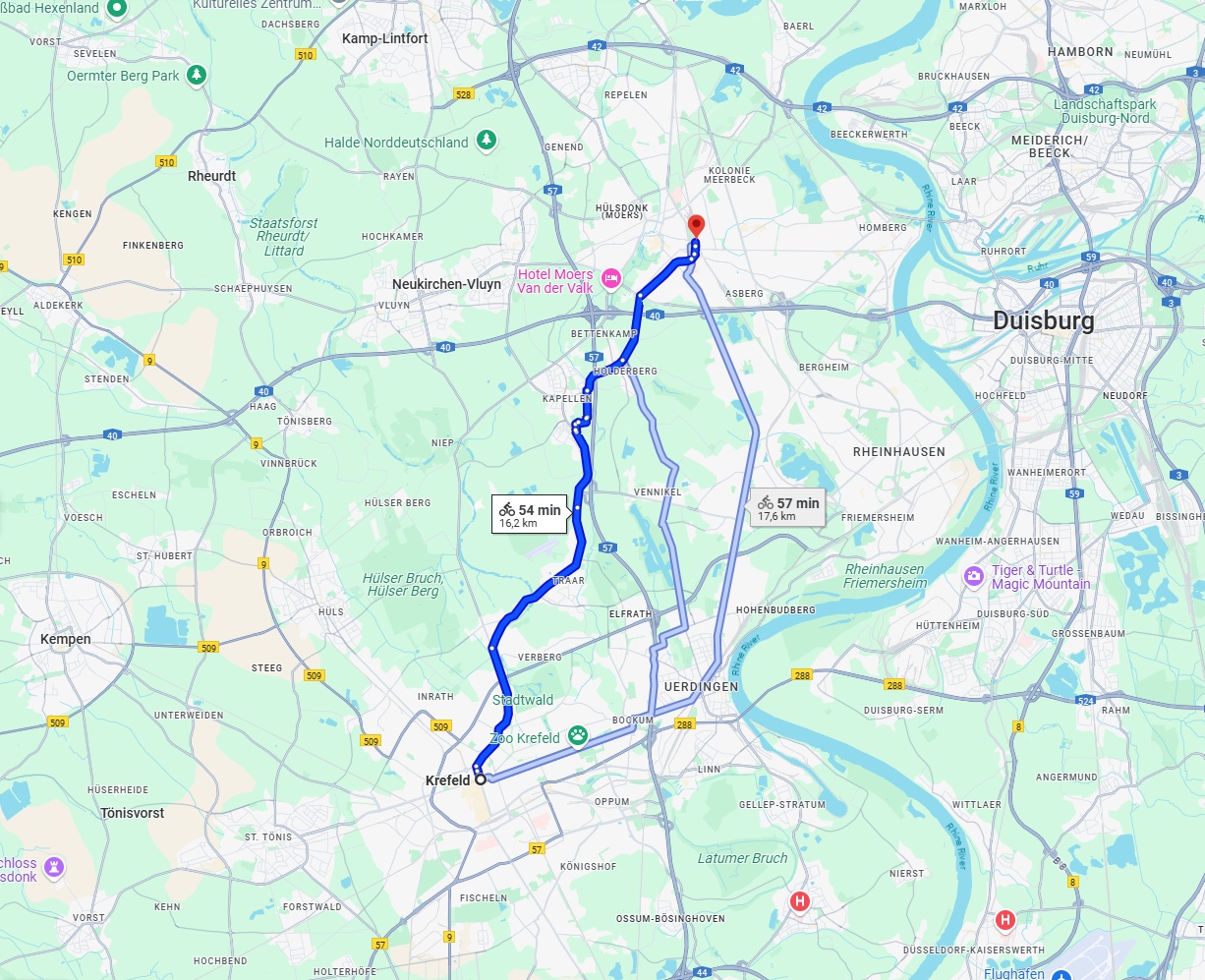 Anreise von Krefeld Zu Moers Über 