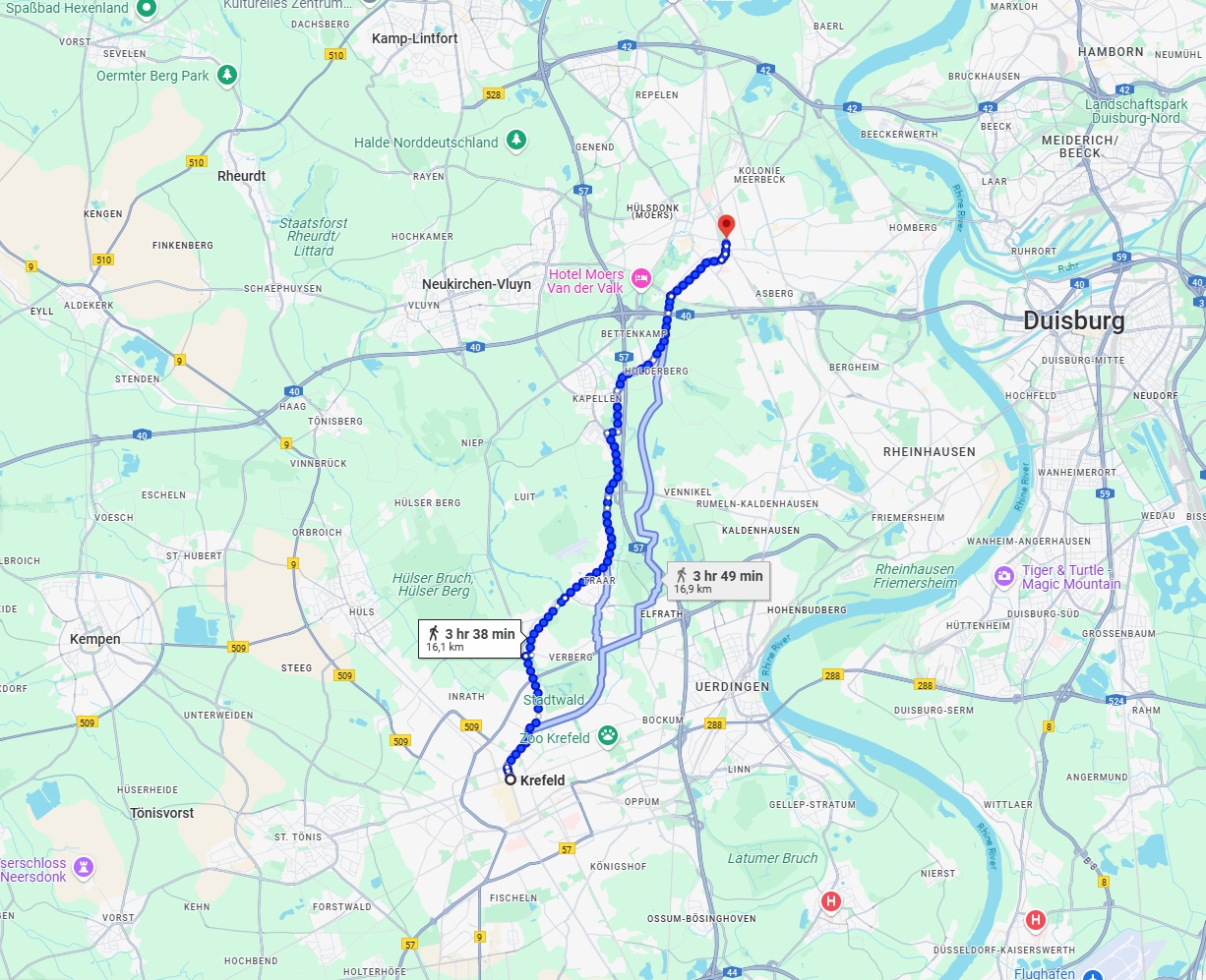 Anreise von Krefeld Zu Moers Über 