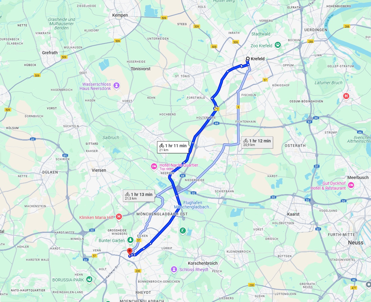 Anreise von Krefeld Zu Mönchengladbach Über 