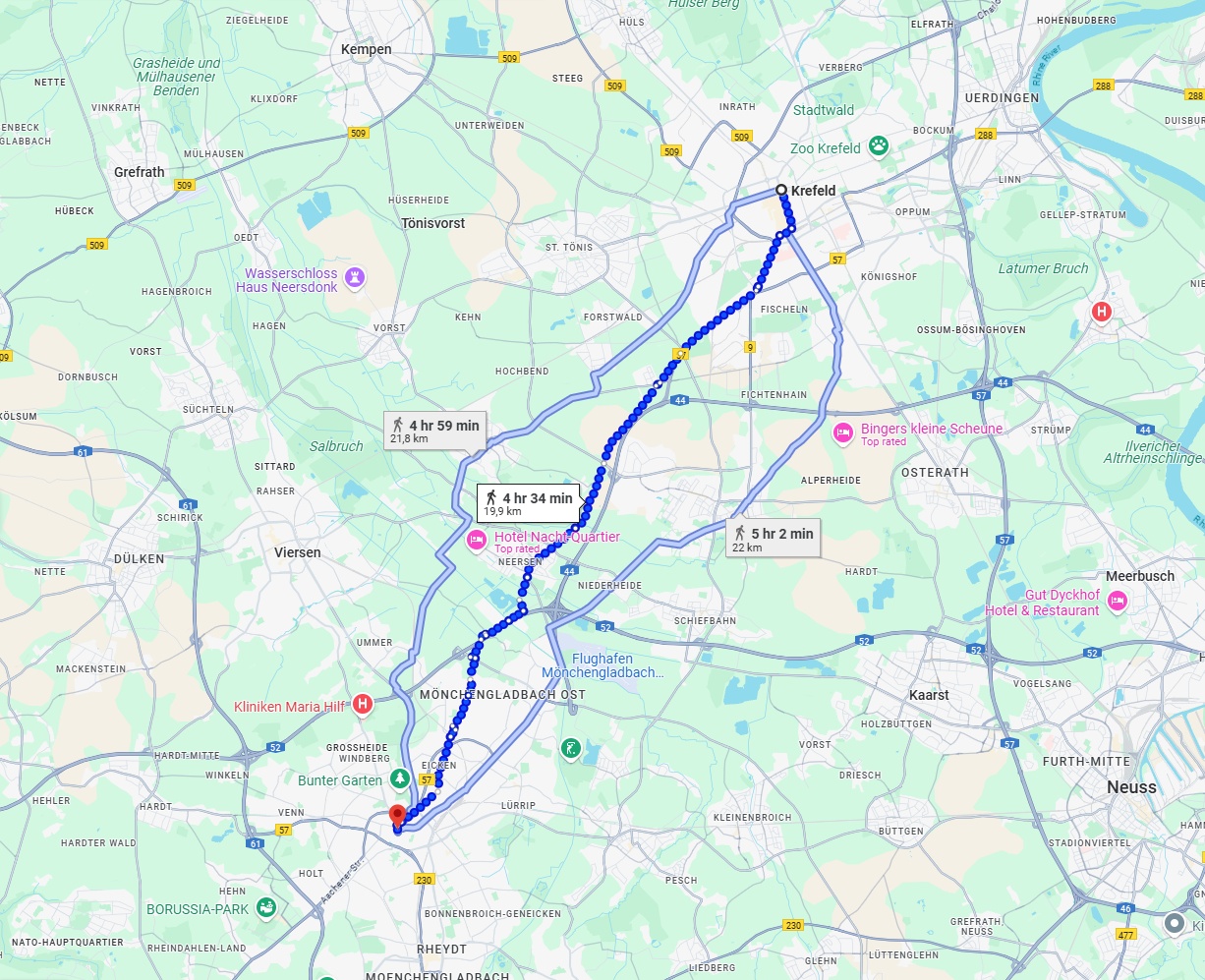 Anreise von Krefeld Zu Mönchengladbach Über 