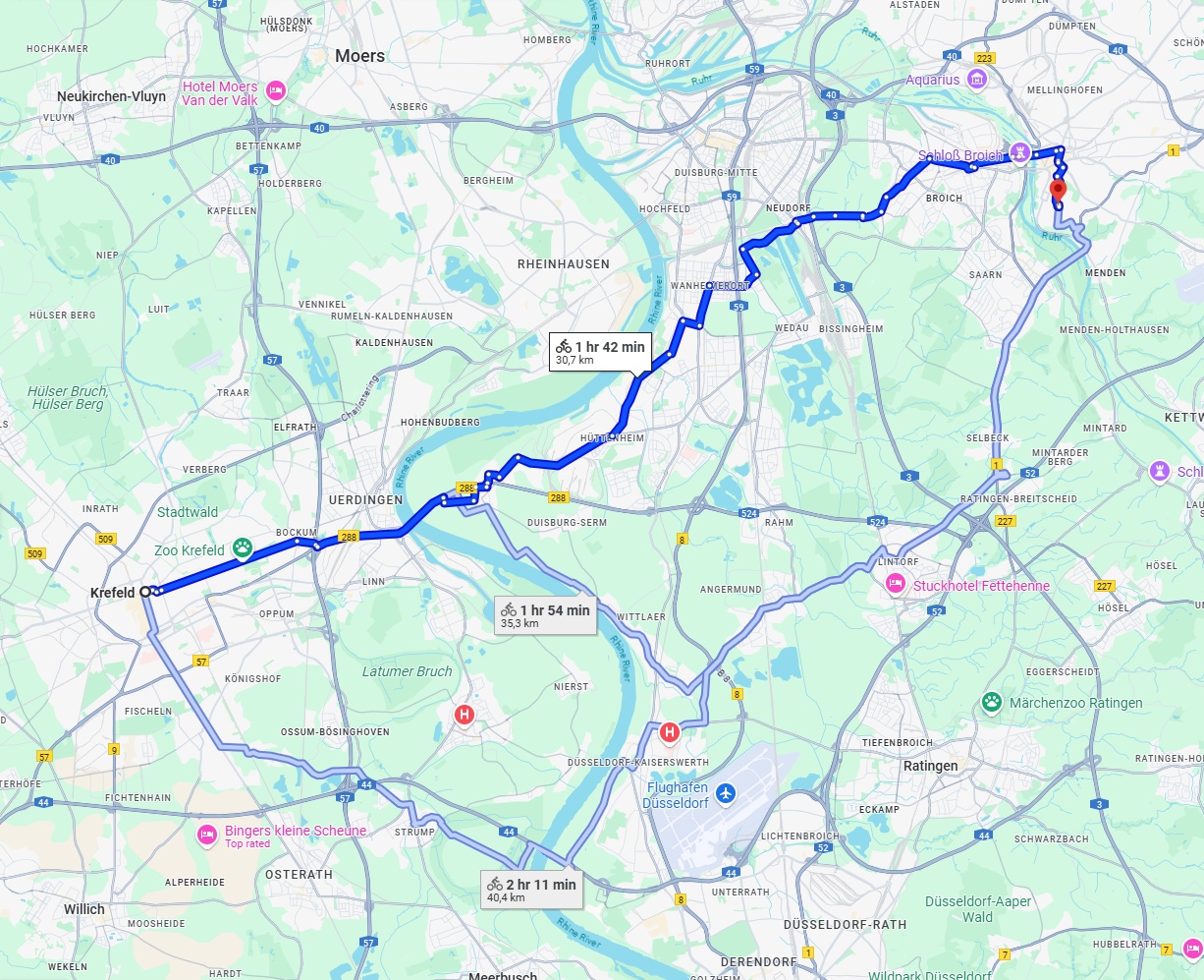 Anreise von Krefeld Zu Mülheim an der Ruhr Über 