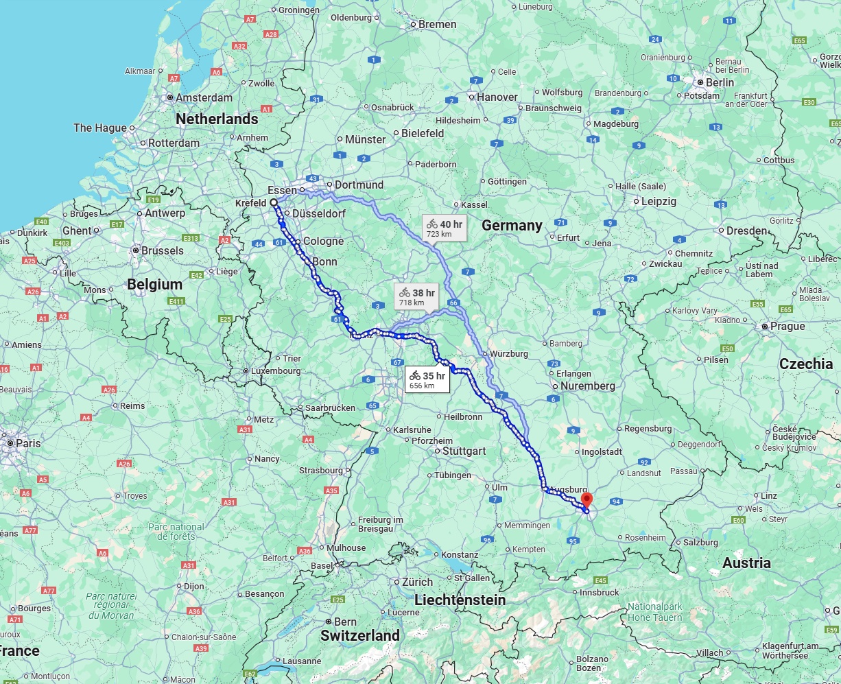 Anreise von Krefeld Zu München Über 