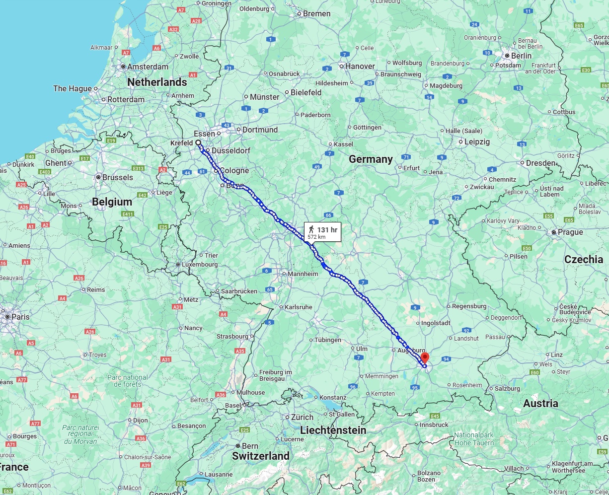 Anreise von Krefeld Zu München Über 