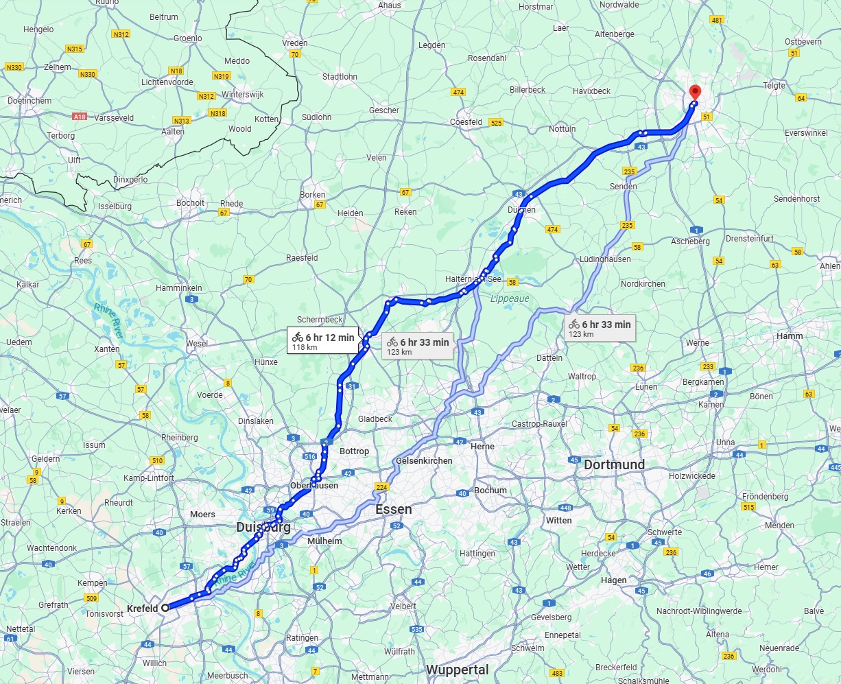 Anreise von Krefeld Zu Münster Über 