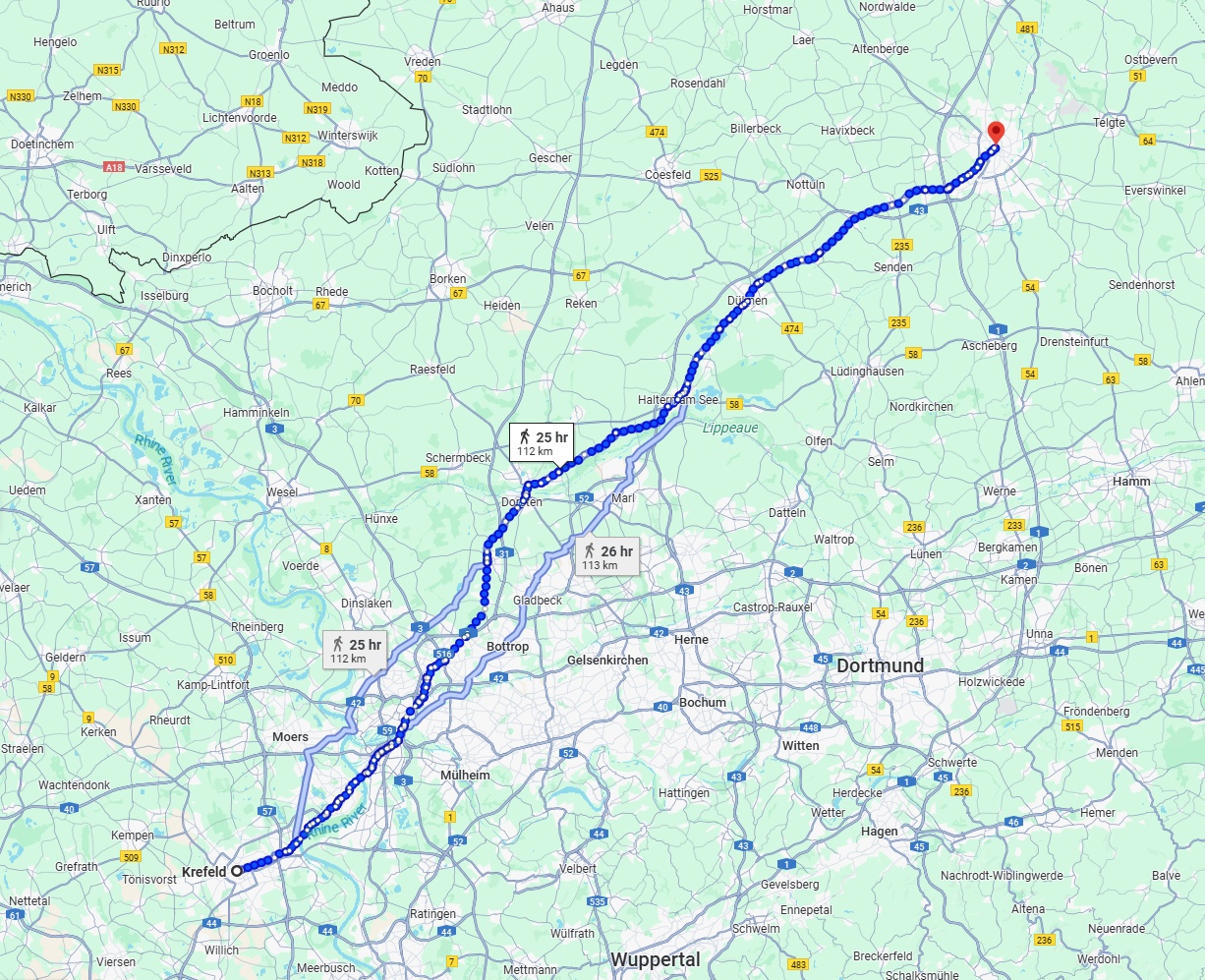 Anreise von Krefeld Zu Münster Über 