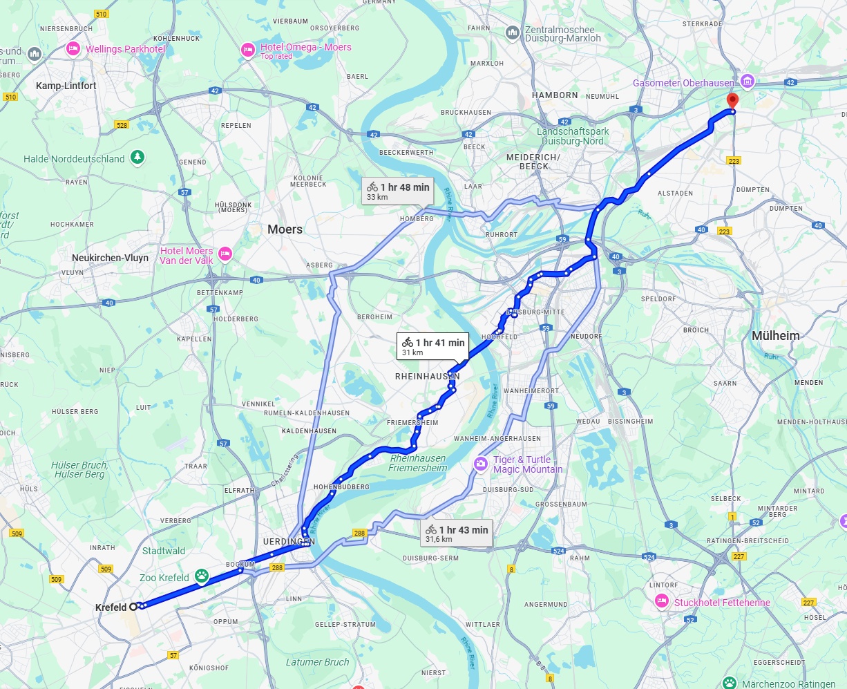 Anreise von Krefeld Zu Oberhausen Über 