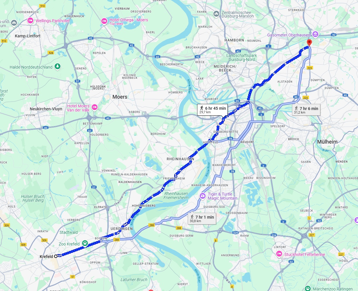 Anreise von Krefeld Zu Oberhausen Über 