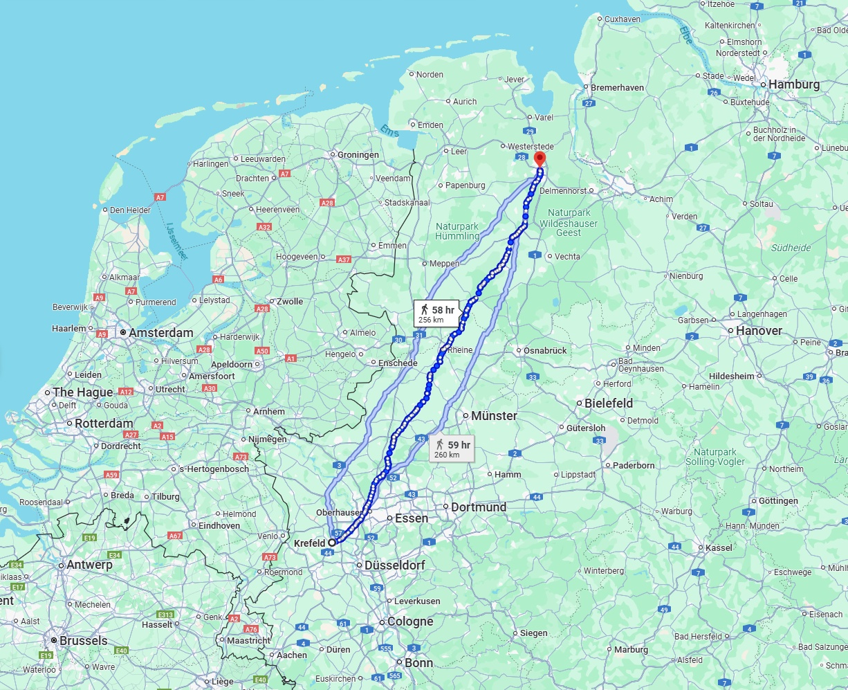 Anreise von Krefeld Zu Oldenburg Über 
