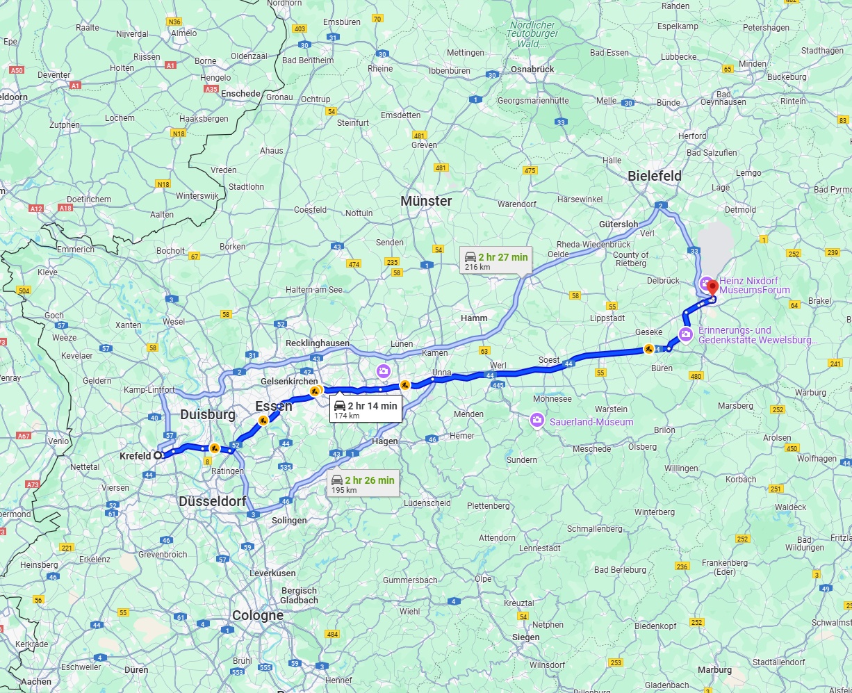 Anreise von Krefeld Zu Paderborn Über via A44
