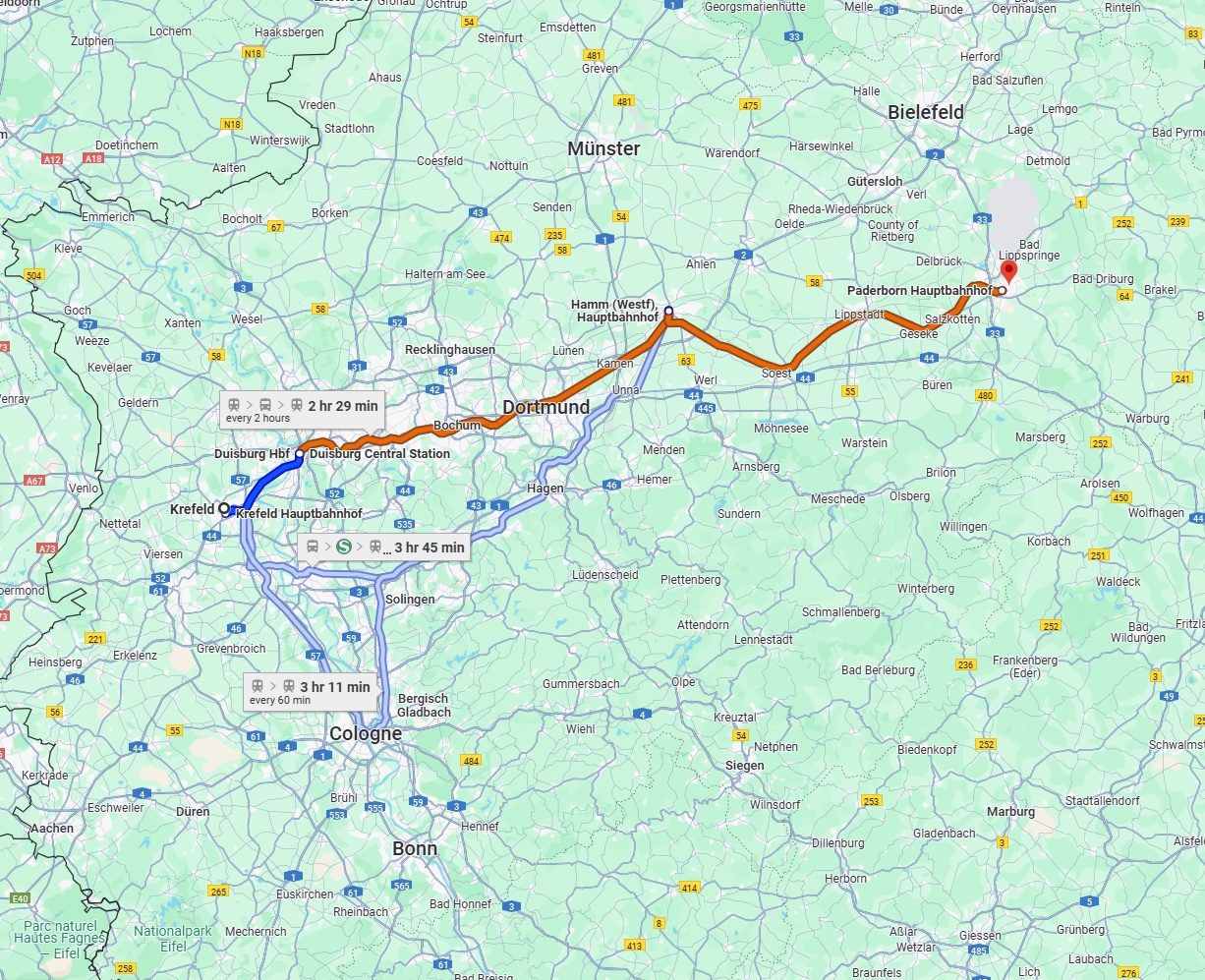 Anreise von Krefeld Zu Paderborn Über 