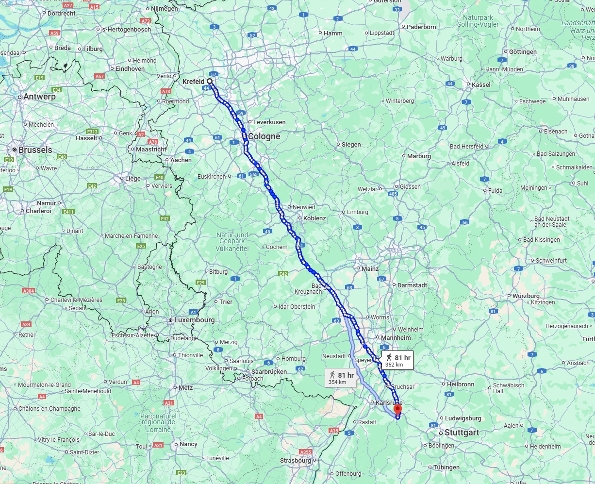 Anreise von Krefeld Zu Pforzheim Über 