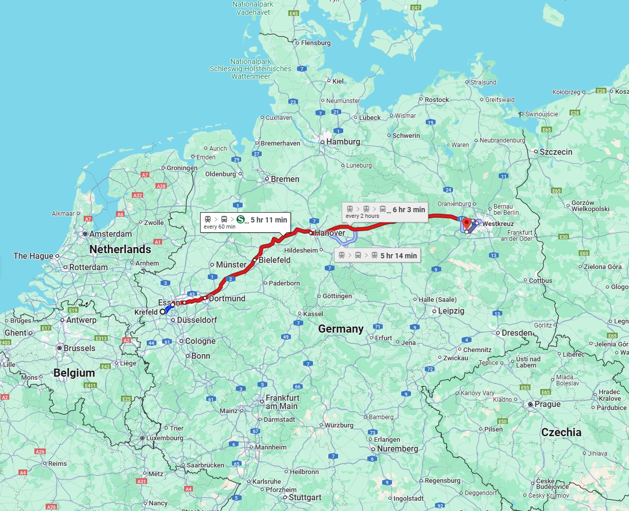 Anreise von Krefeld Zu Potsdam Über 