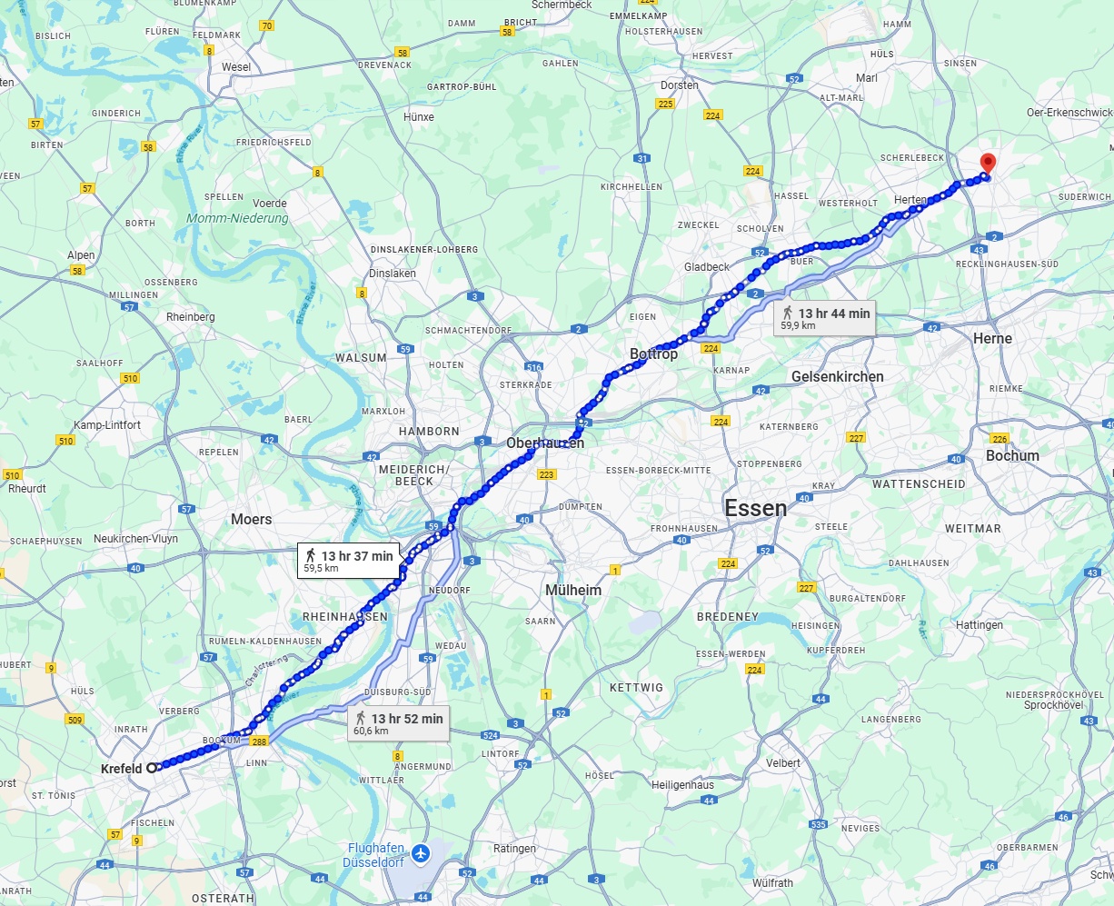 Anreise von Krefeld Zu Recklinghausen Über 