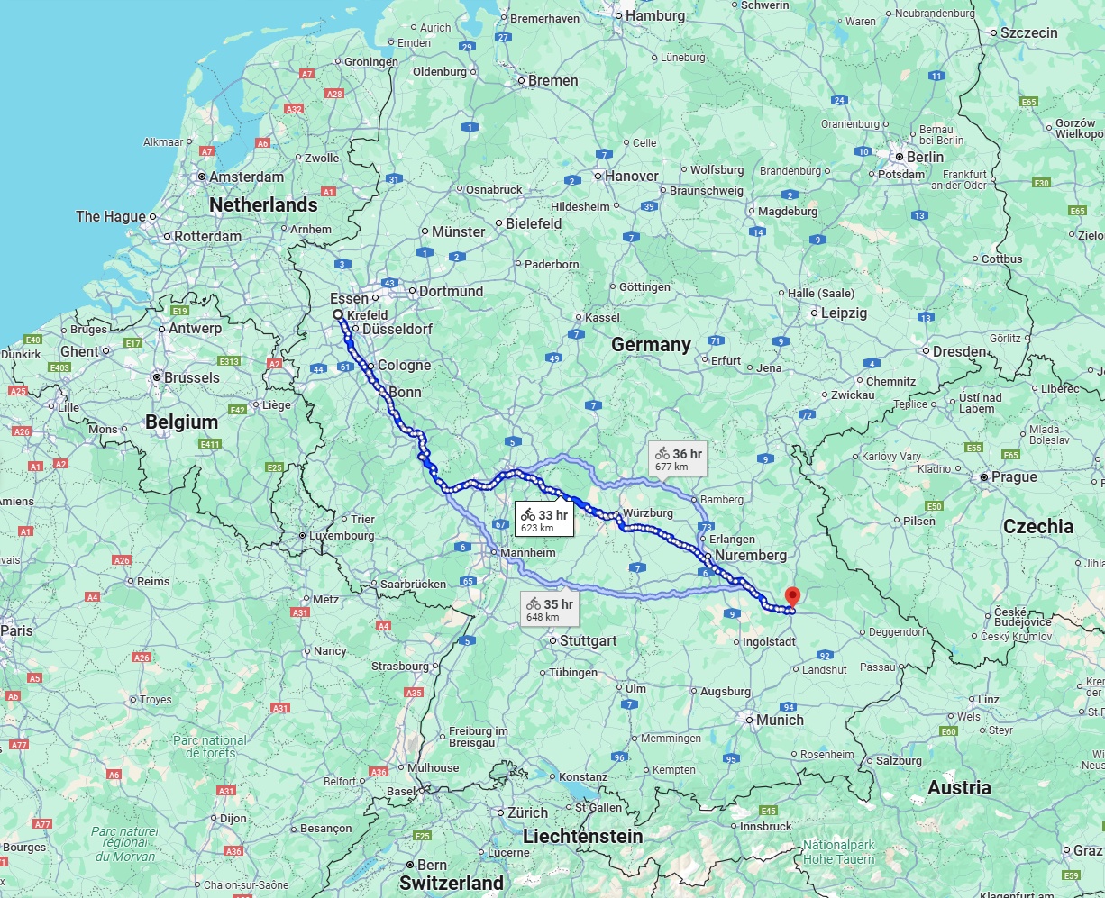 Anreise von Krefeld Zu Regensburg Über 