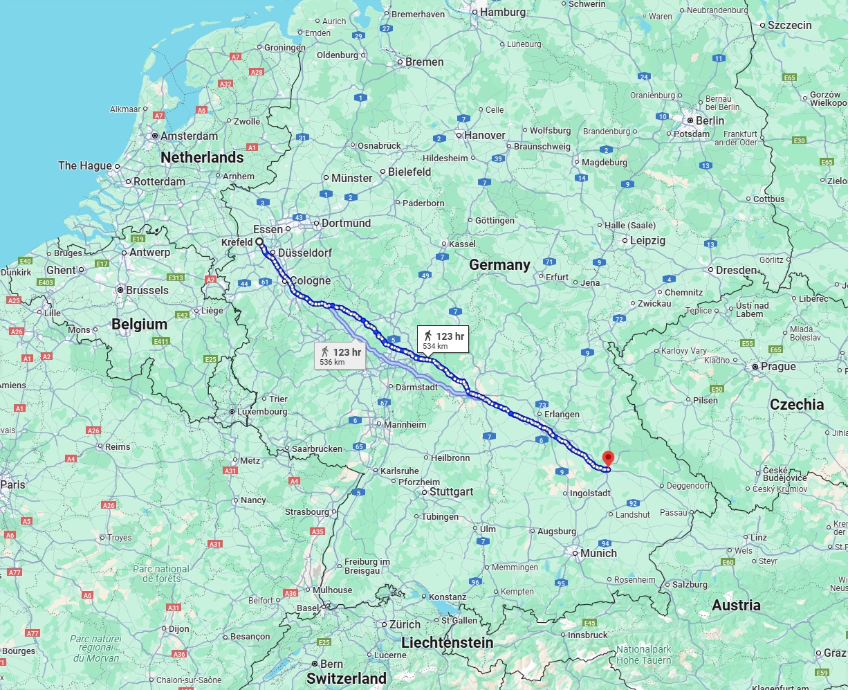 Anreise von Krefeld Zu Regensburg Über 