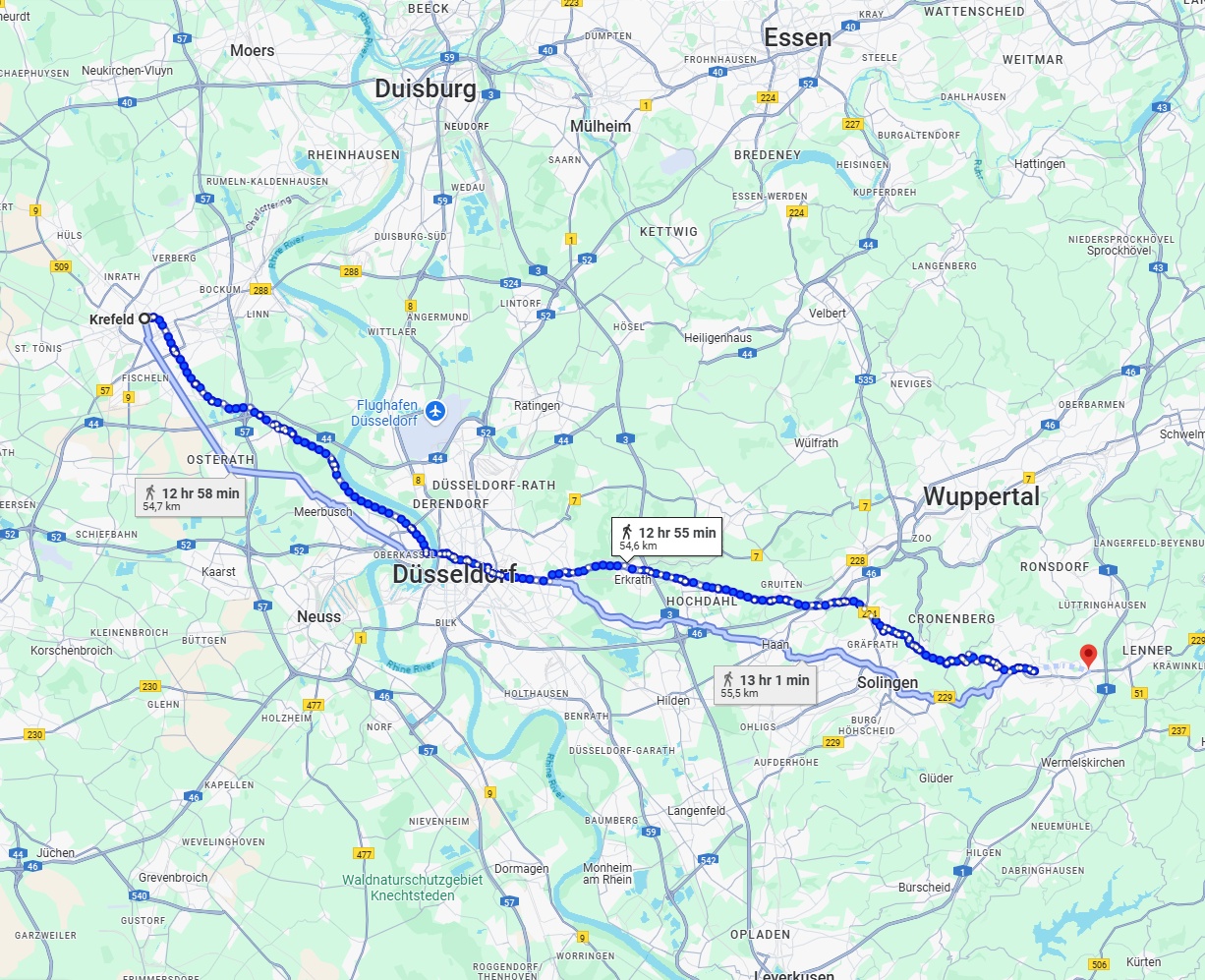 Anreise von Krefeld Zu Remscheid Über 