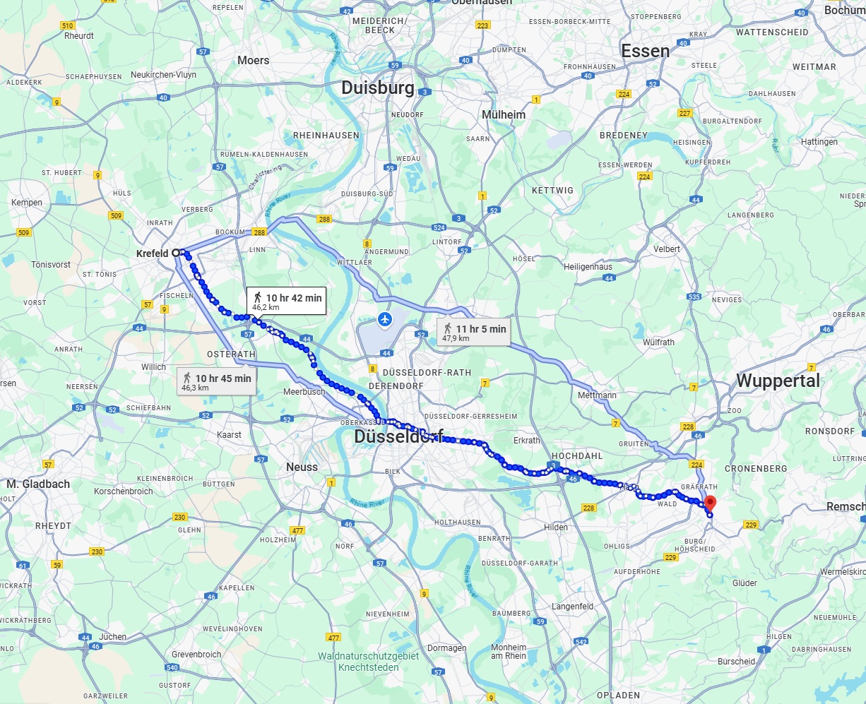 Anreise von Krefeld Zu Solingen Über 