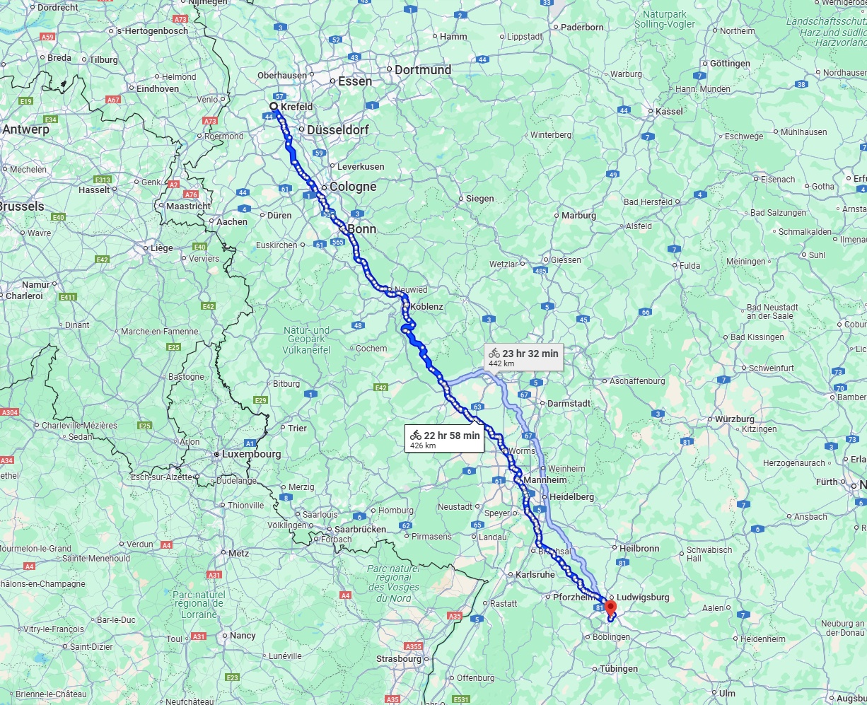 Anreise von Krefeld Zu Stuttgart Über 