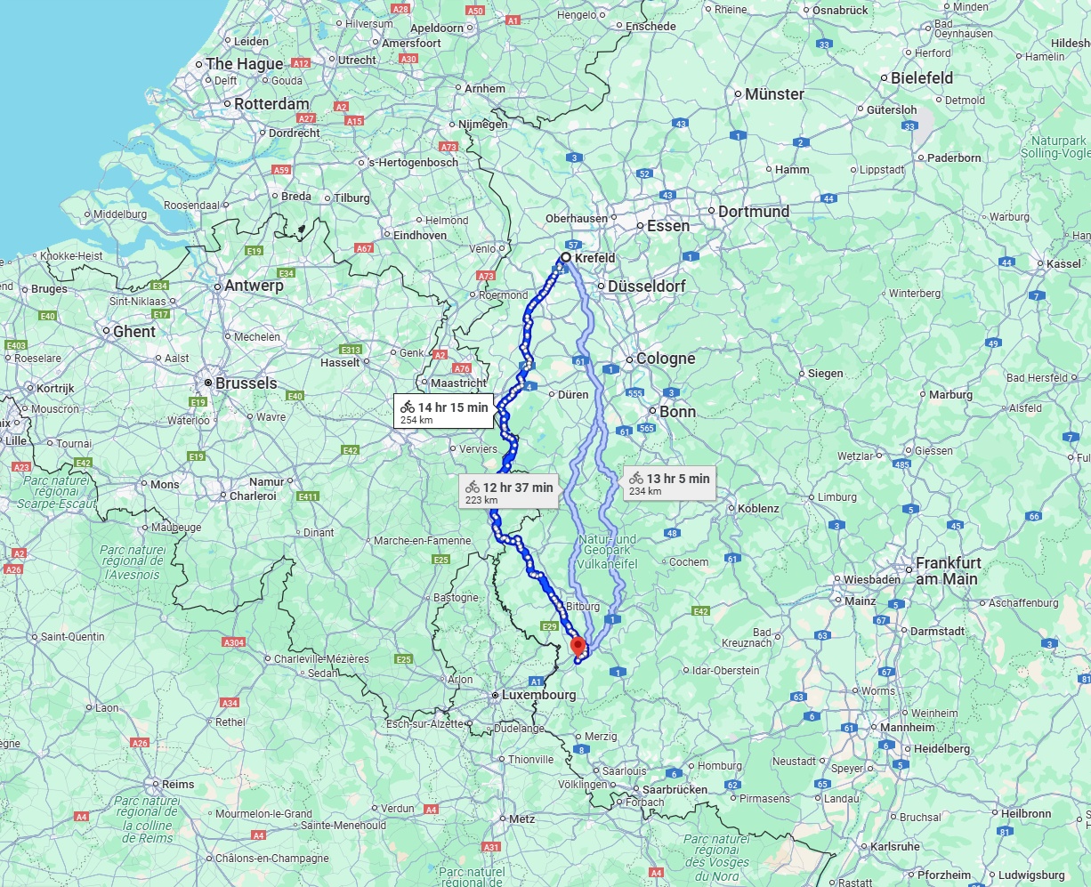 Anreise von Krefeld Zu Trier Über 