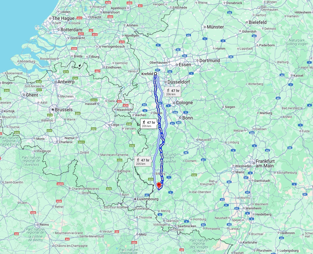 Anreise von Krefeld Zu Trier Über 