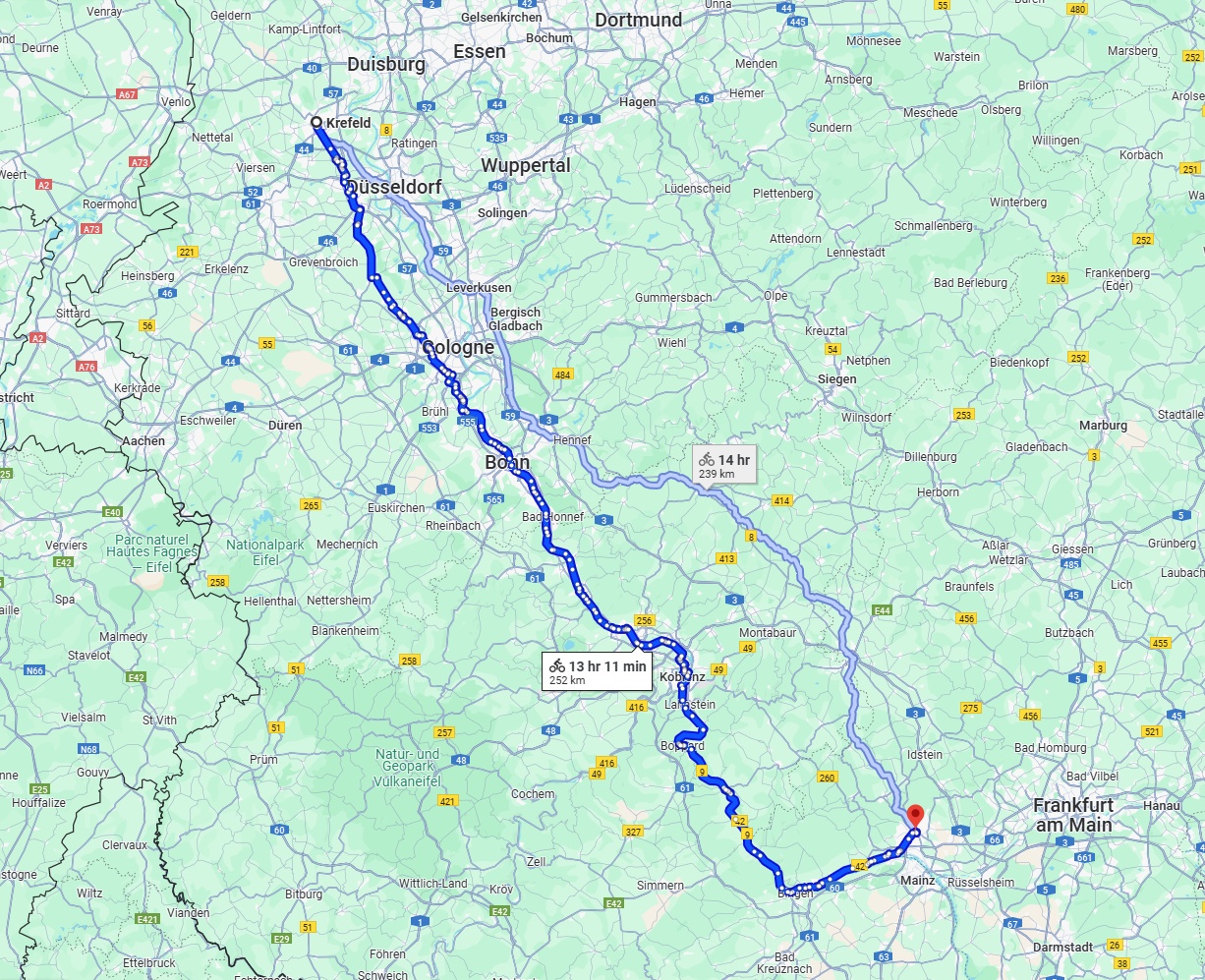 Anreise von Krefeld Zu Wiesbaden Über 