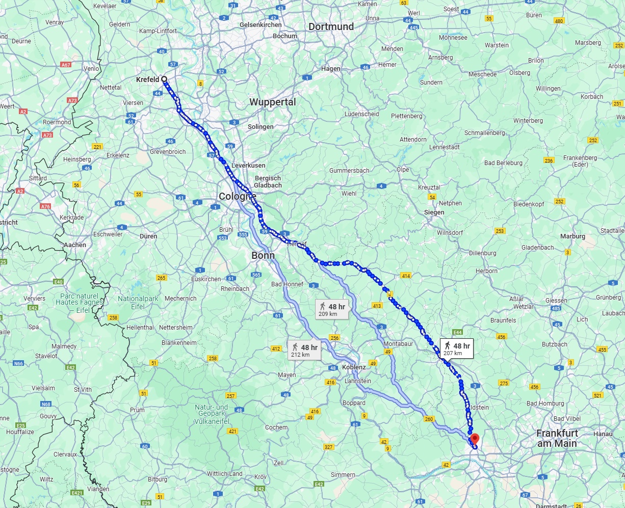Anreise von Krefeld Zu Wiesbaden Über 
