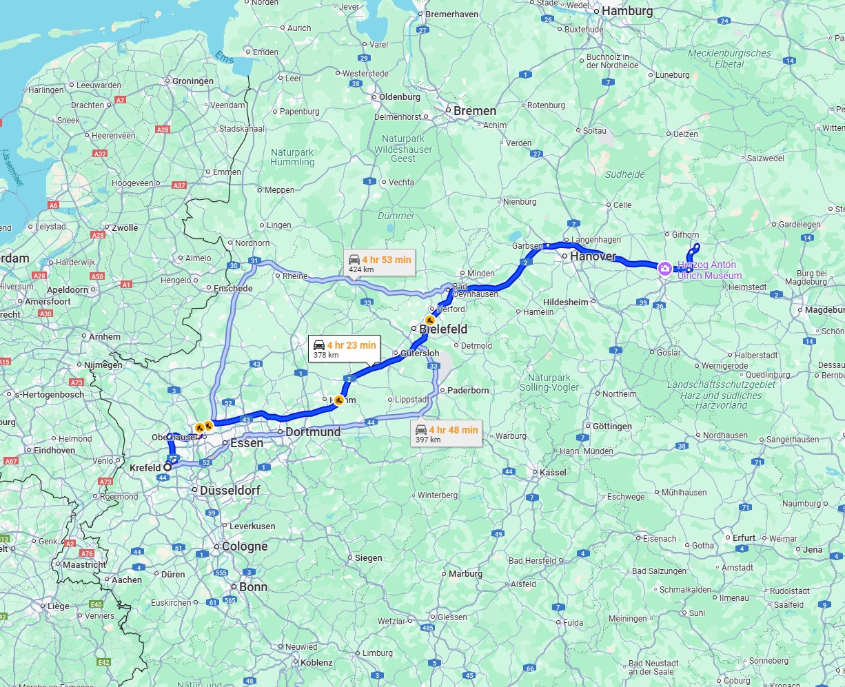 Anreise von Krefeld Zu Wolfsburg Über via A2
