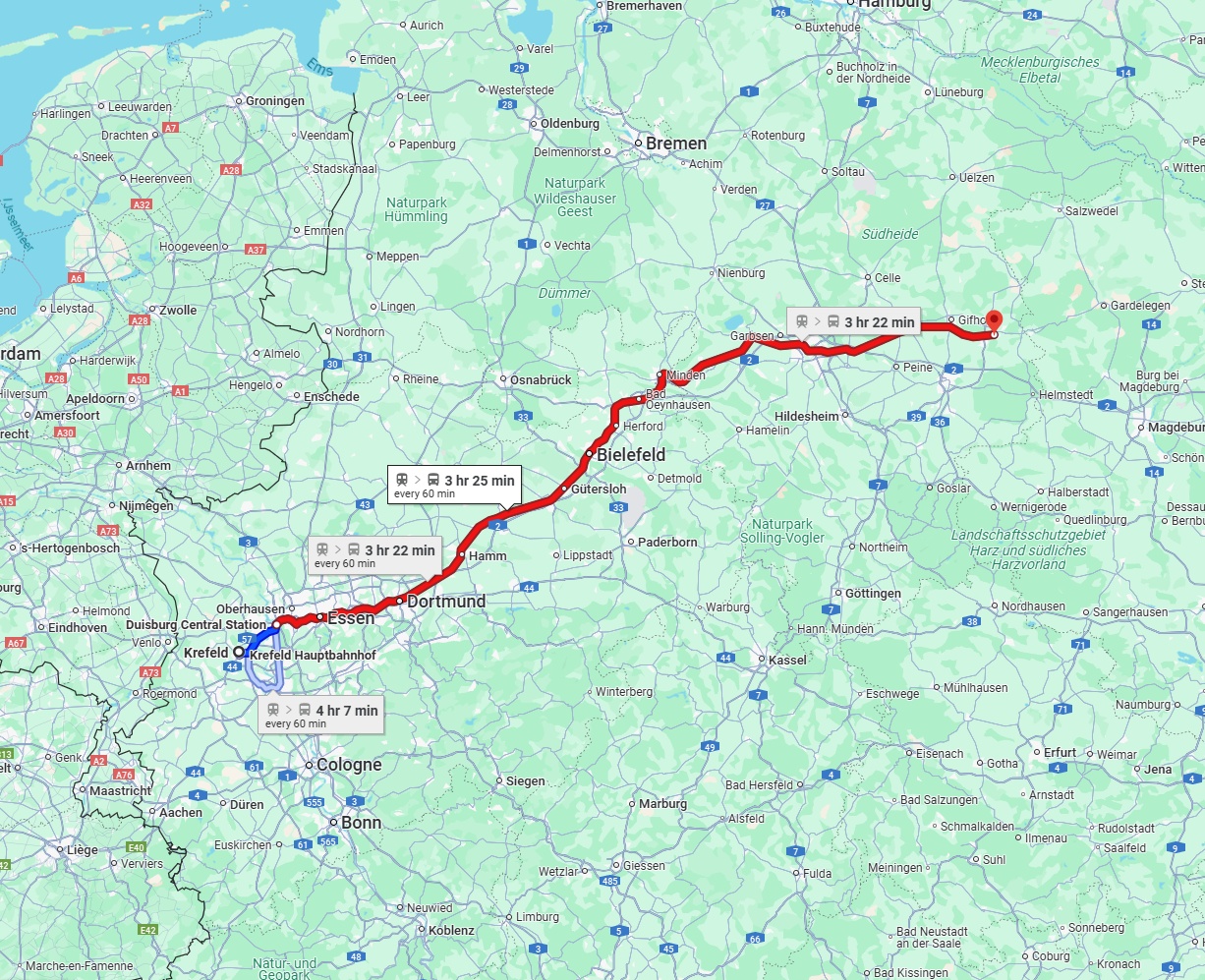 Anreise von Krefeld Zu Wolfsburg Über 