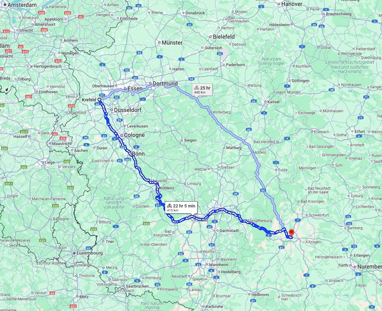 Anreise von Krefeld Zu Würzburg Über 