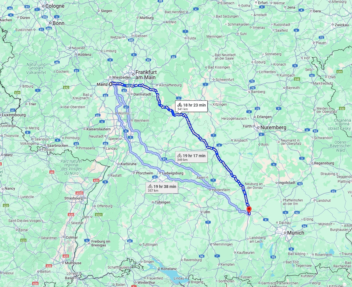 Anreise von Mainz Zu Augsburg Über 