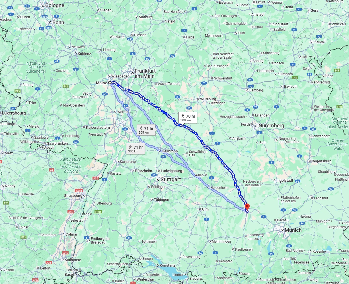 Anreise von Mainz Zu Augsburg Über 