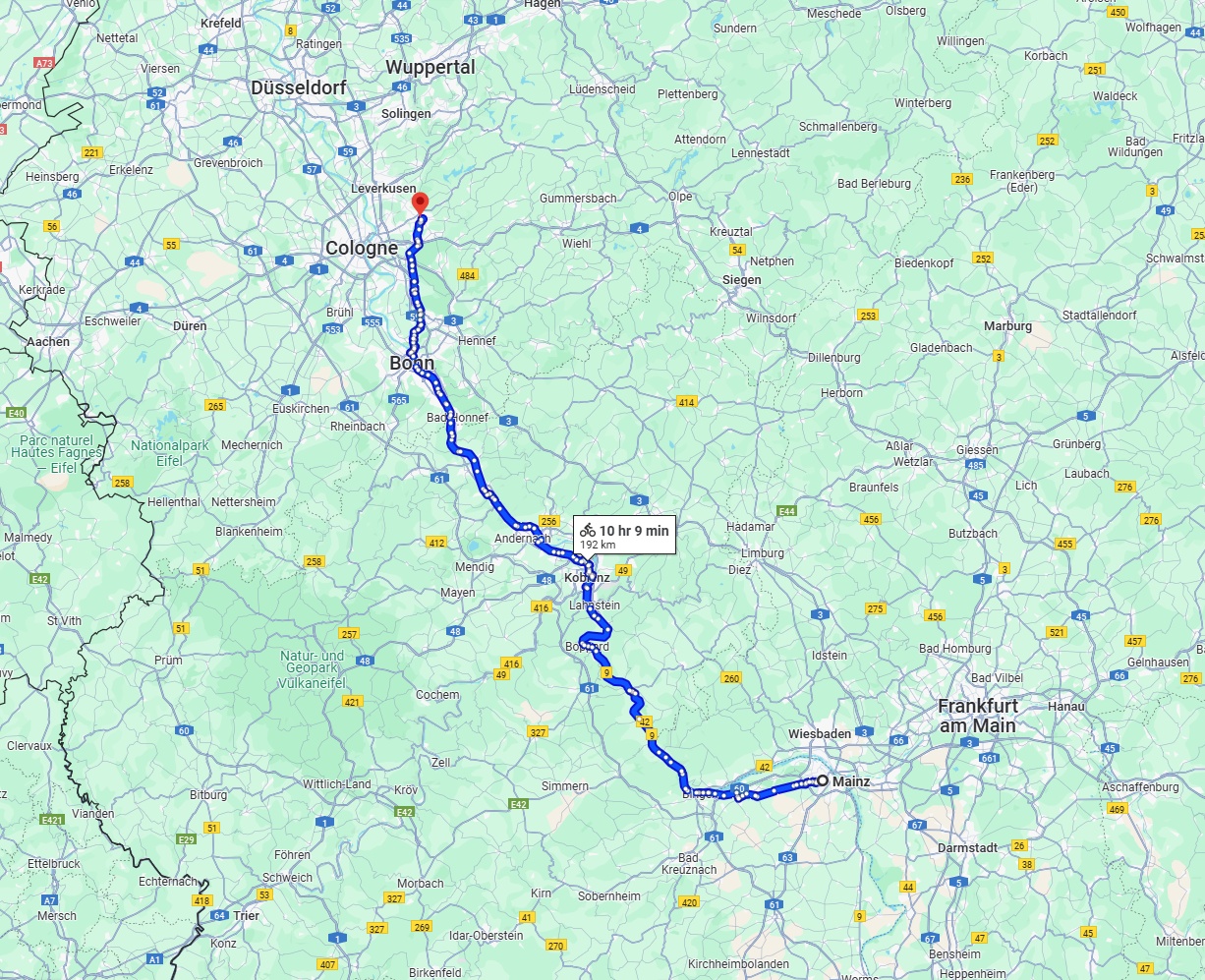 Anreise von Mainz Zu Bergisch Gladbach Über 