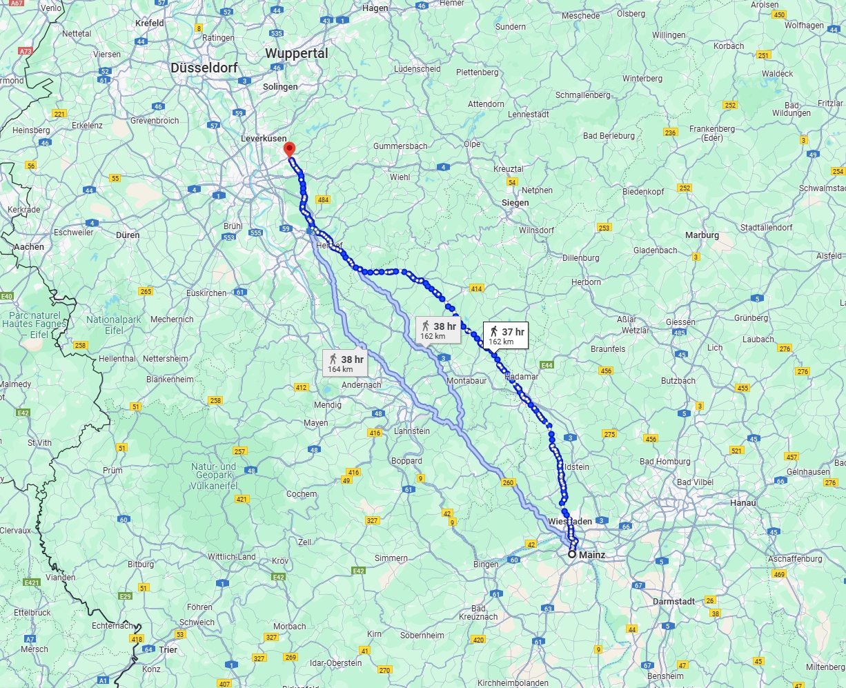 Anreise von Mainz Zu Bergisch Gladbach Über 