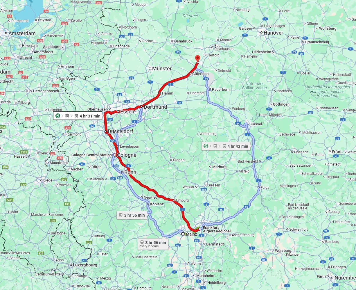 Anreise von Mainz Zu Bielefeld Über 