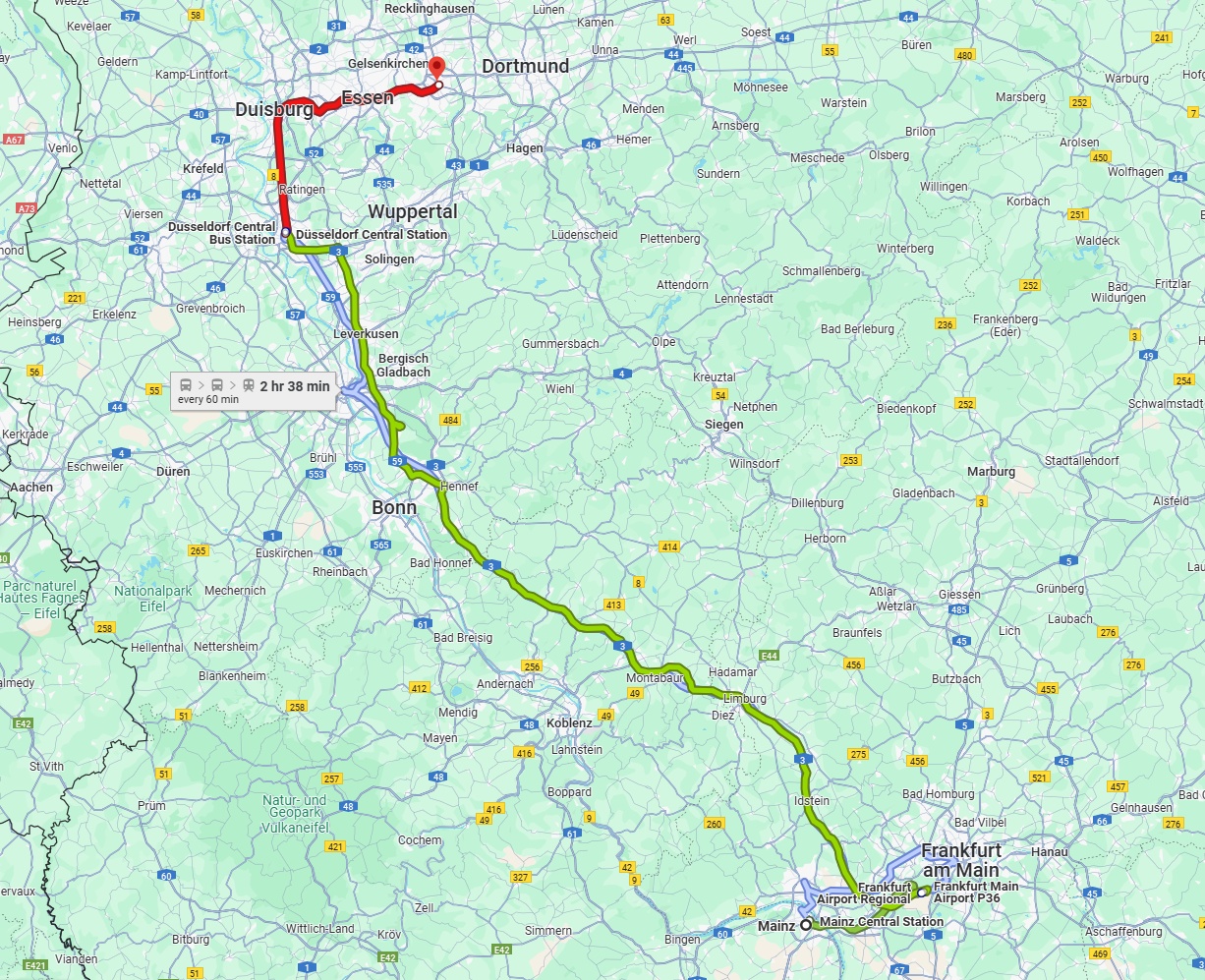 Anreise von Mainz Zu Bochum Über 
