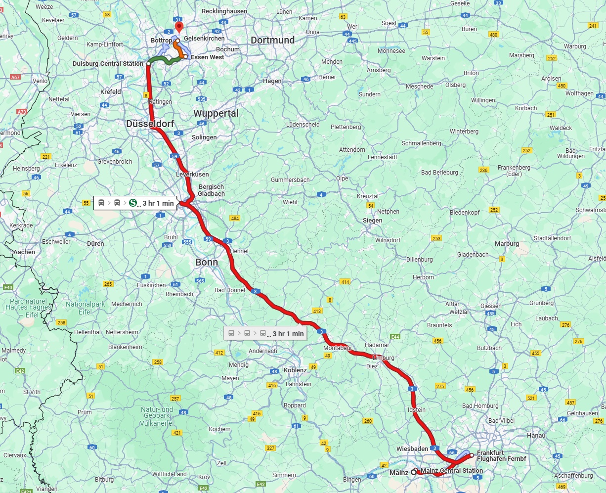 Anreise von Mainz Zu Bottrop Über 